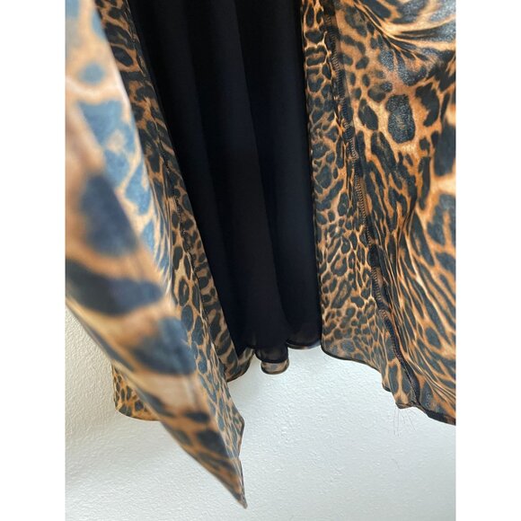 Lauren Ralph Lauren Leopard Animal Print A Line Skirt Zipper Closure Size 8 - Picture 8 of 9